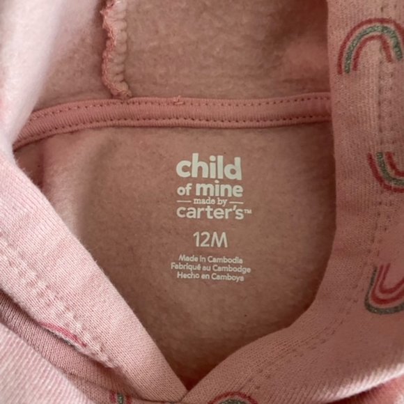 Pink Baby Sweatshirt with Rainbows 12M - Picture 3 of 3